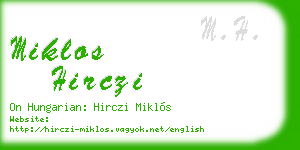 miklos hirczi business card